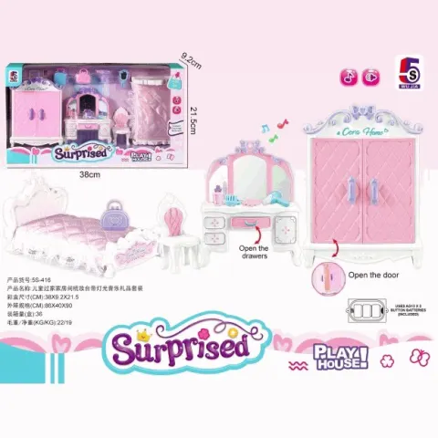Surprise Doll House Bedroom Furniture Playset