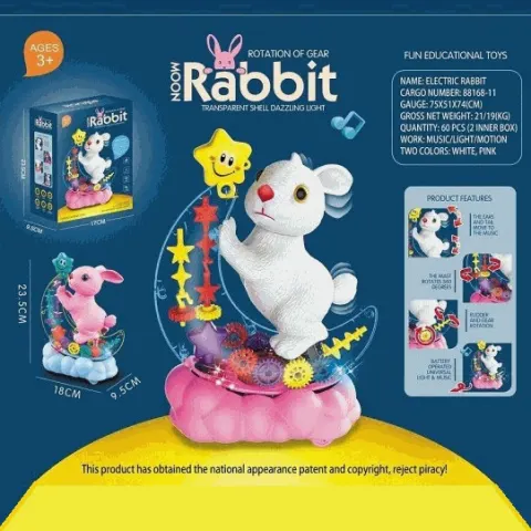 Electric Rabbit With Rotating Gears Toy