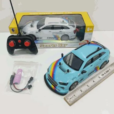 RC Sports Car With Rainbow Stripes