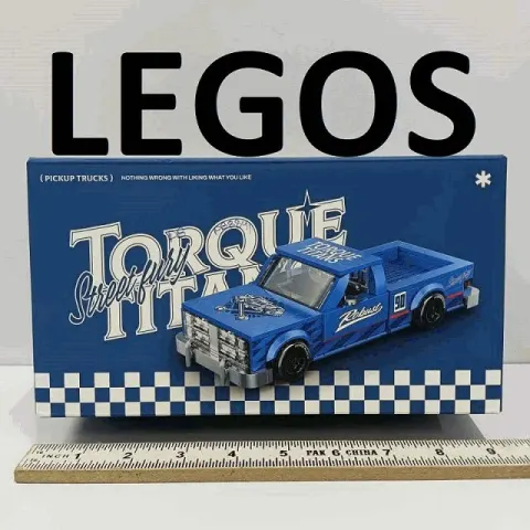 Torque Titan Blue Pickup Truck Building Blocks Set