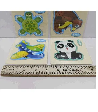 Wooden Animal Jigsaw Puzzle 4-Pack