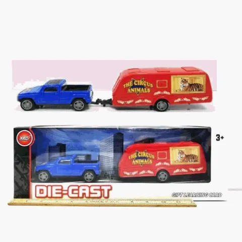 Die-Cast Pickup Truck With Circus Trailer
