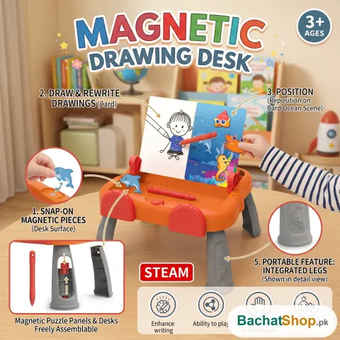 Magnetic Drawing Activity Table — Mess-Free Doodle Board