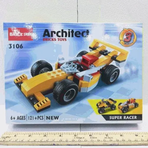 Architect Super Racer Race Car Building Bricks