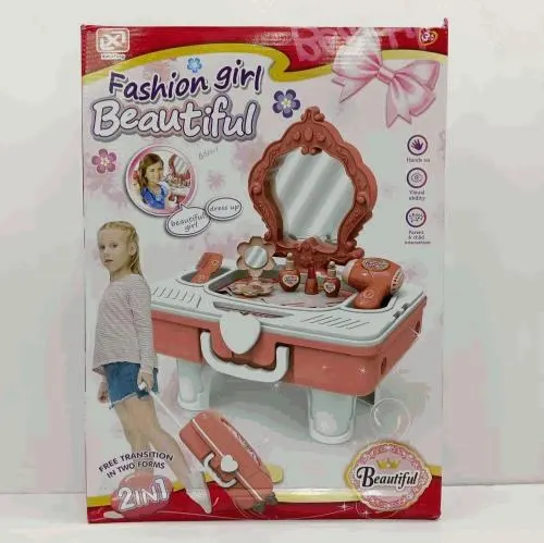 2-in-1 Fashion Girl Beauty Vanity Dresser Play Set