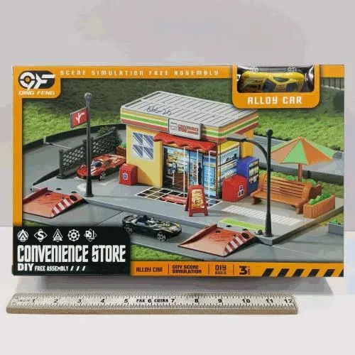 Convenience Store City DIY Playset With Car