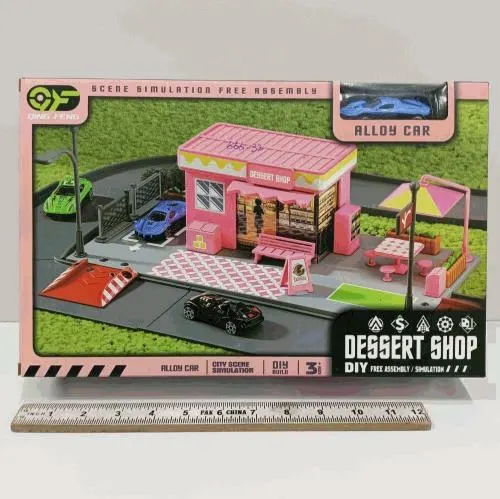 Dessert Shop DIY Scene With Alloy Car
