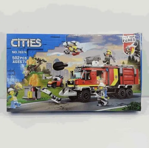 City Fire Rescue Truck Building Blocks Set