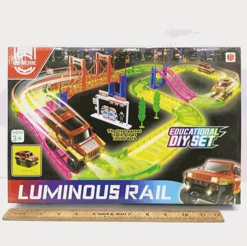 Luminous Rail Glow Track Racing Car Set