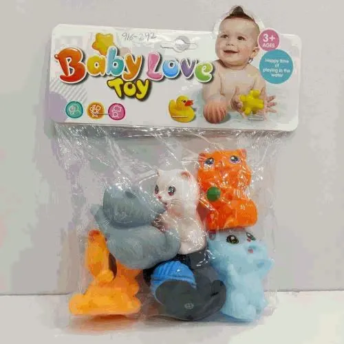 Soft Rubber Animal Bath Squirt Toys Set