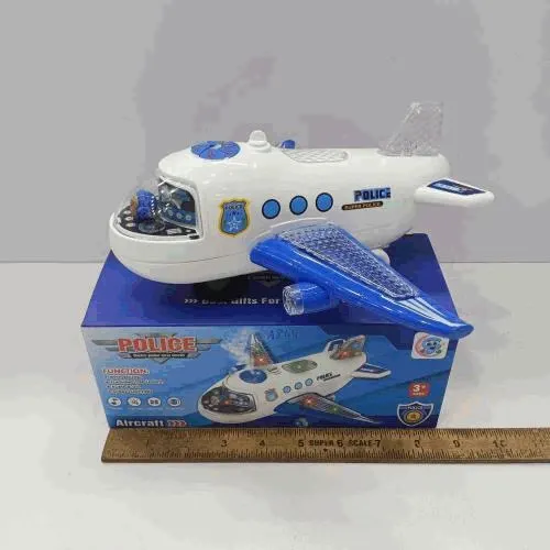 Police Patrol Airplane Toy with Lights and Sound