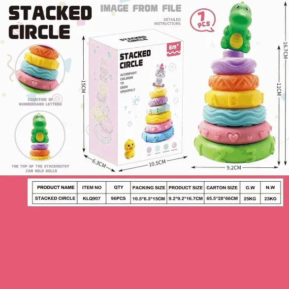 Stacked Circle Rainbow Stacking Rings Toy