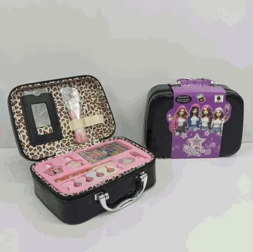 Girls Leopard Print Makeup Case Cosmetic Play Set