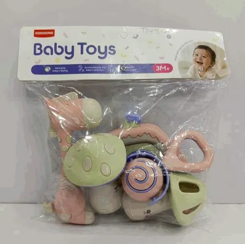 Baby Rattle Teether Playset With Handle
