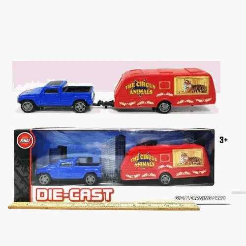 Die-Cast Pickup Truck With Circus Trailer