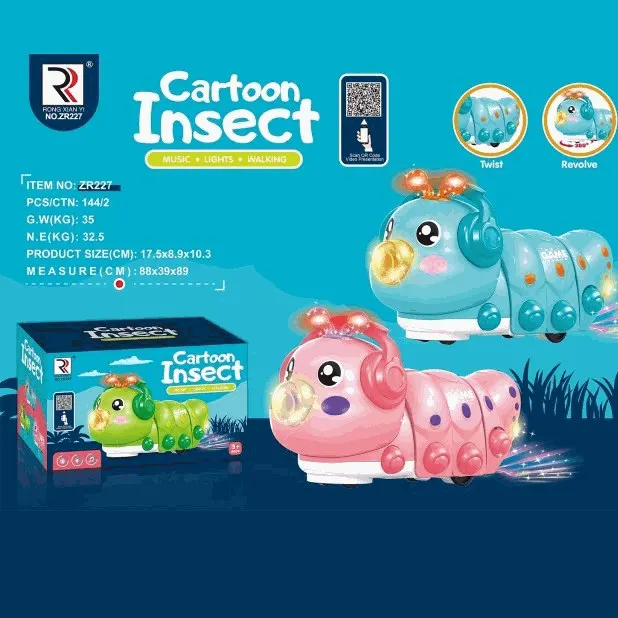 Cartoon Insect Caterpillar Toy with Lights and Music
